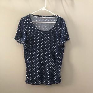 Navy polka dot top